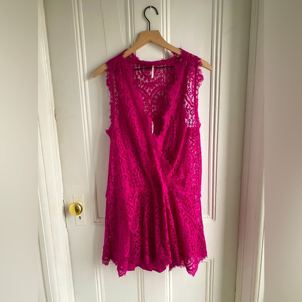 Free People Fuchsia Lace Heart in Two
Mini Dress - Picture 2 of 14